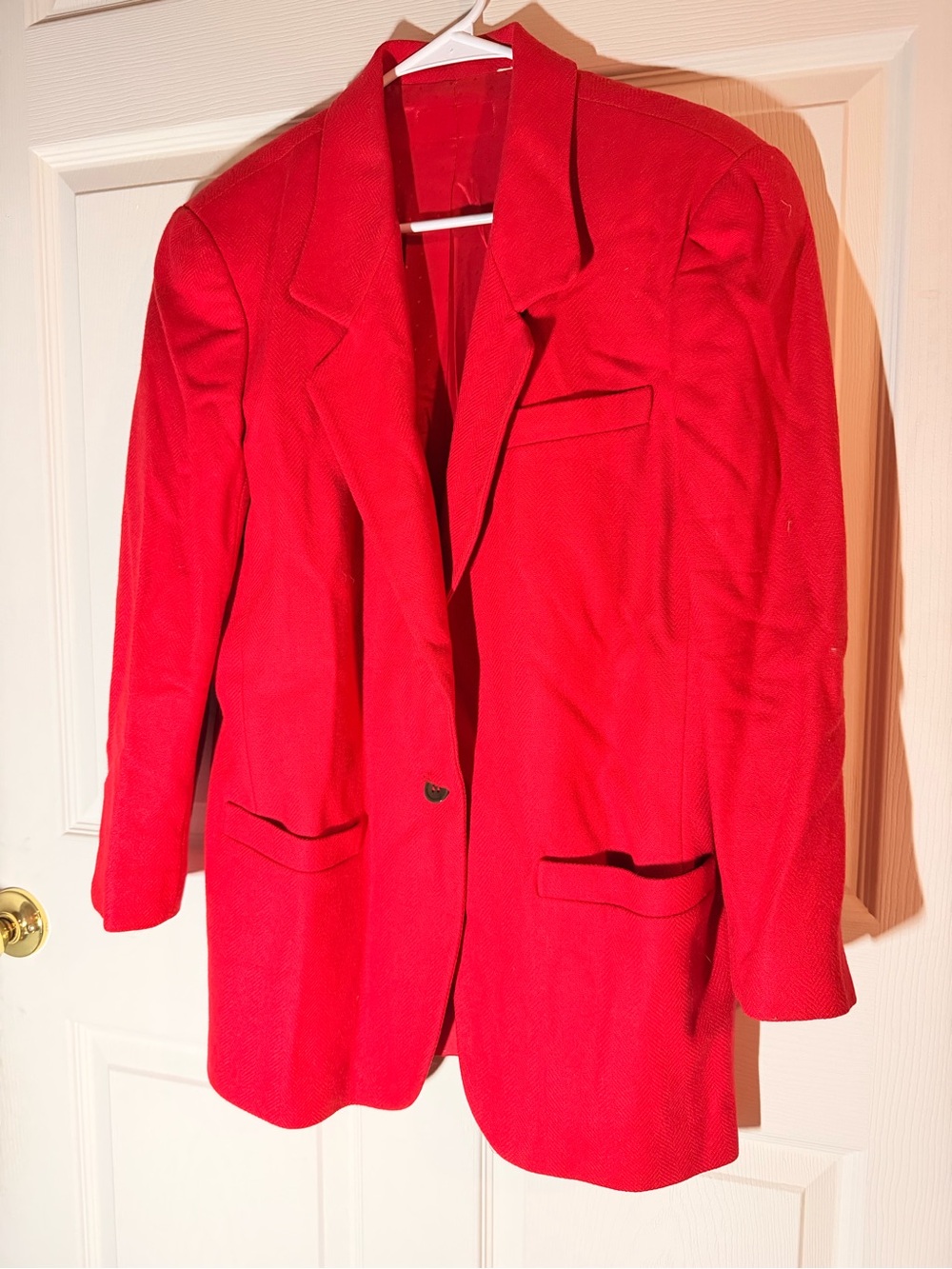 Bold Red Women's Blazer - Single-Button Tailored Jacket